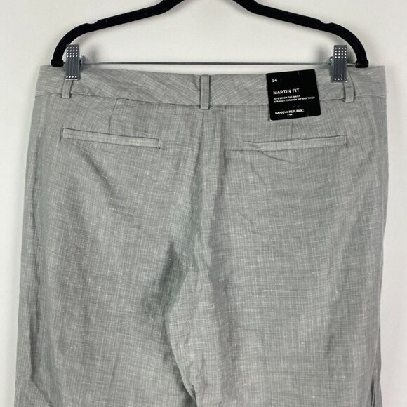 Banana Republic Martin Fit Linen Blend Flare Pants Size 14 Gray - Picture 6 of 11